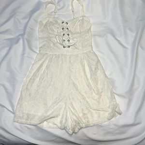 Hollister White Lace Romper Size: XS